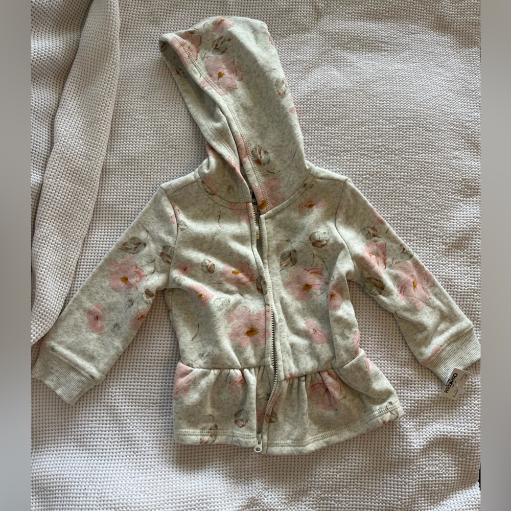 Osh Kosh girls’ hoodie, size 12 months, new with tags